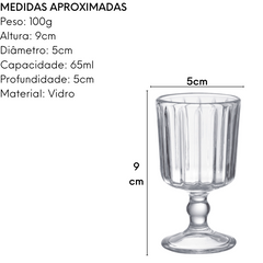 Taça pequena de Licor em Vidro 65ml Class Home