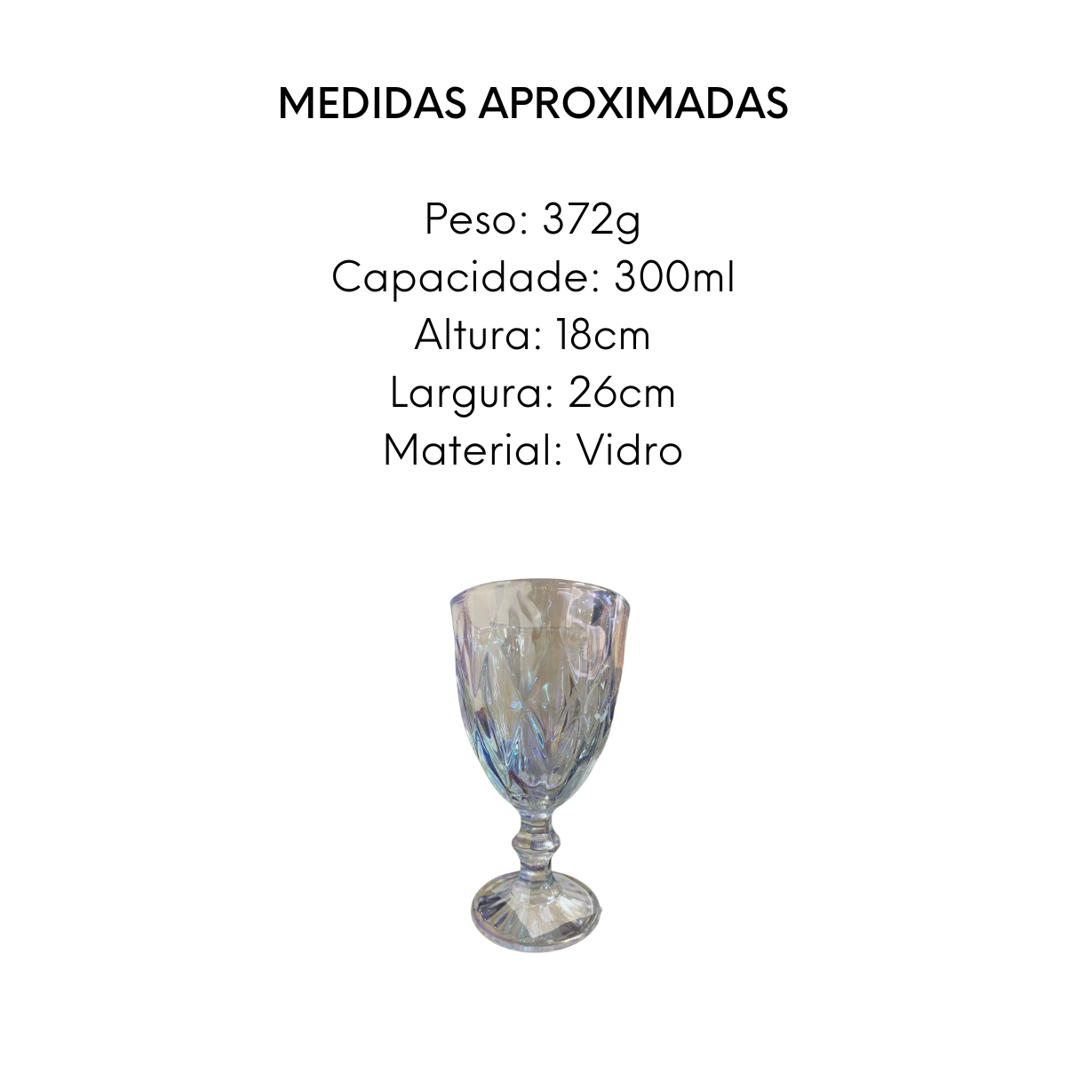 Taça Rainbow Diamond 300ml de Vidro Class Home