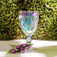 Taça Rainbow Diamond 300ml de Vidro Class Home
