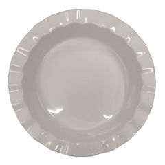 Prato Redonda com Borda Ondulada Cerâmica Class Home