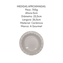 Prato Redonda com Borda Ondulada Cerâmica Class Home