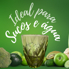 Copo Diamond Verde de Vidro Class Home