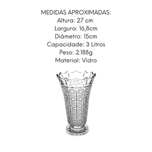 Vaso de Cristal Com Pé Transparente Class Home