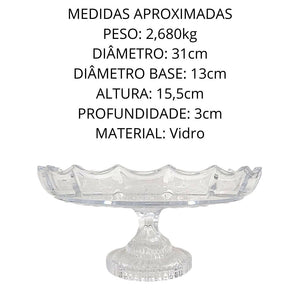 Centro de Mesa em Cristal 31cm Fruteira Class Home