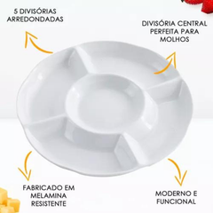 Petisqueira 5 Divisória Melamina 23cm - A Gourmet