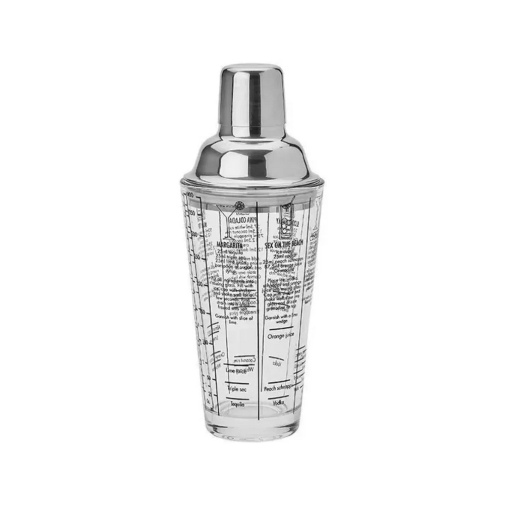 Coqueteleira 450ml de Vidro Com Tampa Aço Inox Etilux