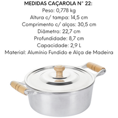 Caçarola AMTL N22 em Aluminio 2,9L Carola