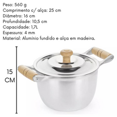 Caldeirão N16 Com Tampa em Aluminio 1,7L - A Gourmet