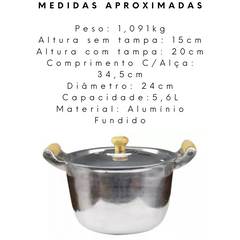 Caldeirão N24 em Aluminio Fundido Com Tampa - A Gourmet