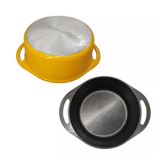 Caçarola Alumínio Fundido C/ Tampa N20 Antiaderente Amarela Carola