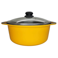 Caçarola Alumínio Fundido C/ Tampa N20 Antiaderente Amarela Carola
