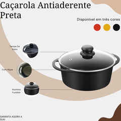Caçarola Preta N24 Antiaderente 3,7L - A Gourmet