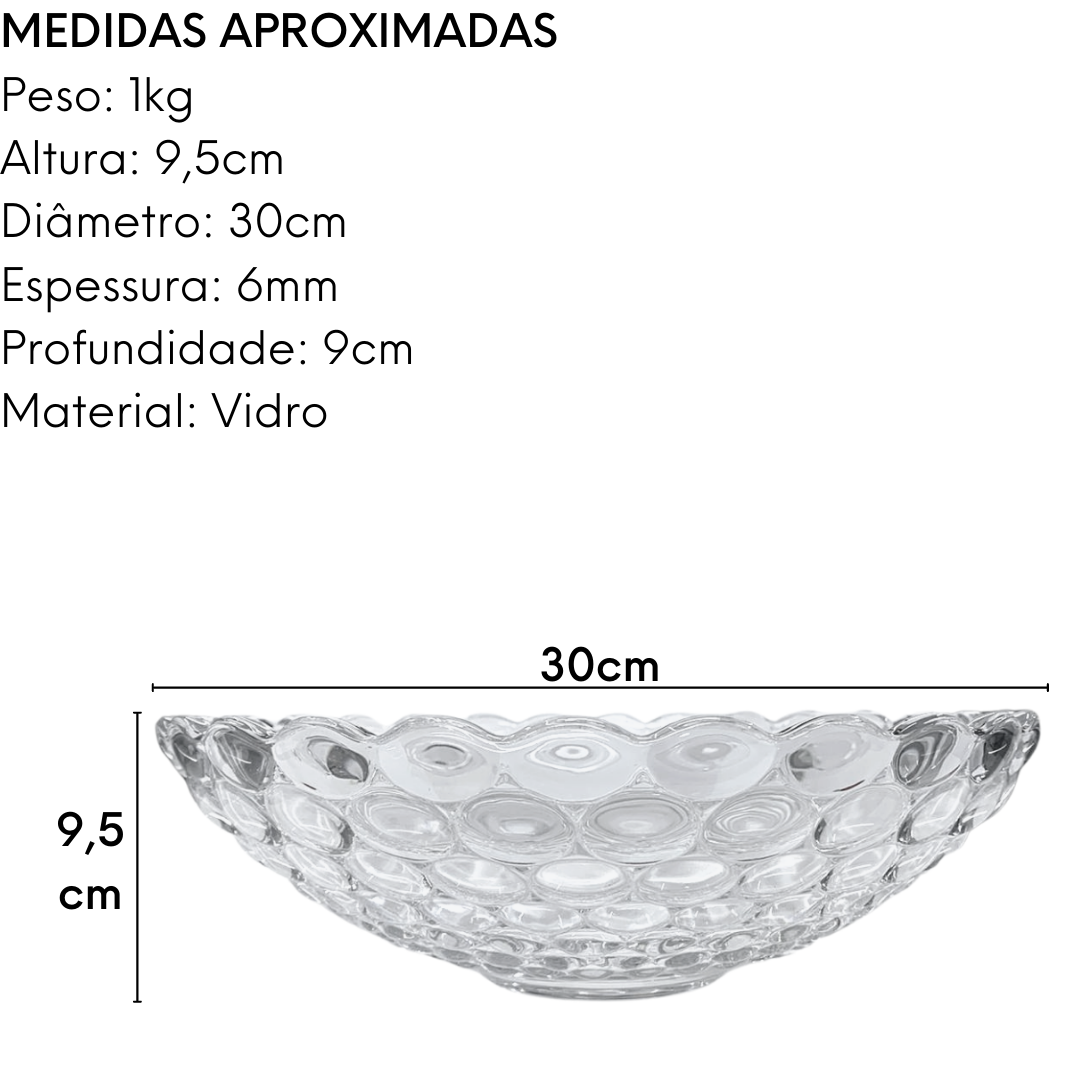 Fruteira Soga Decorative De Vidro 30cm Dolce Home