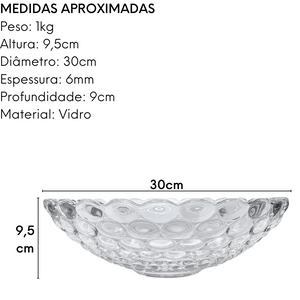 Fruteira Soga Decorative De Vidro 30cm Dolce Home