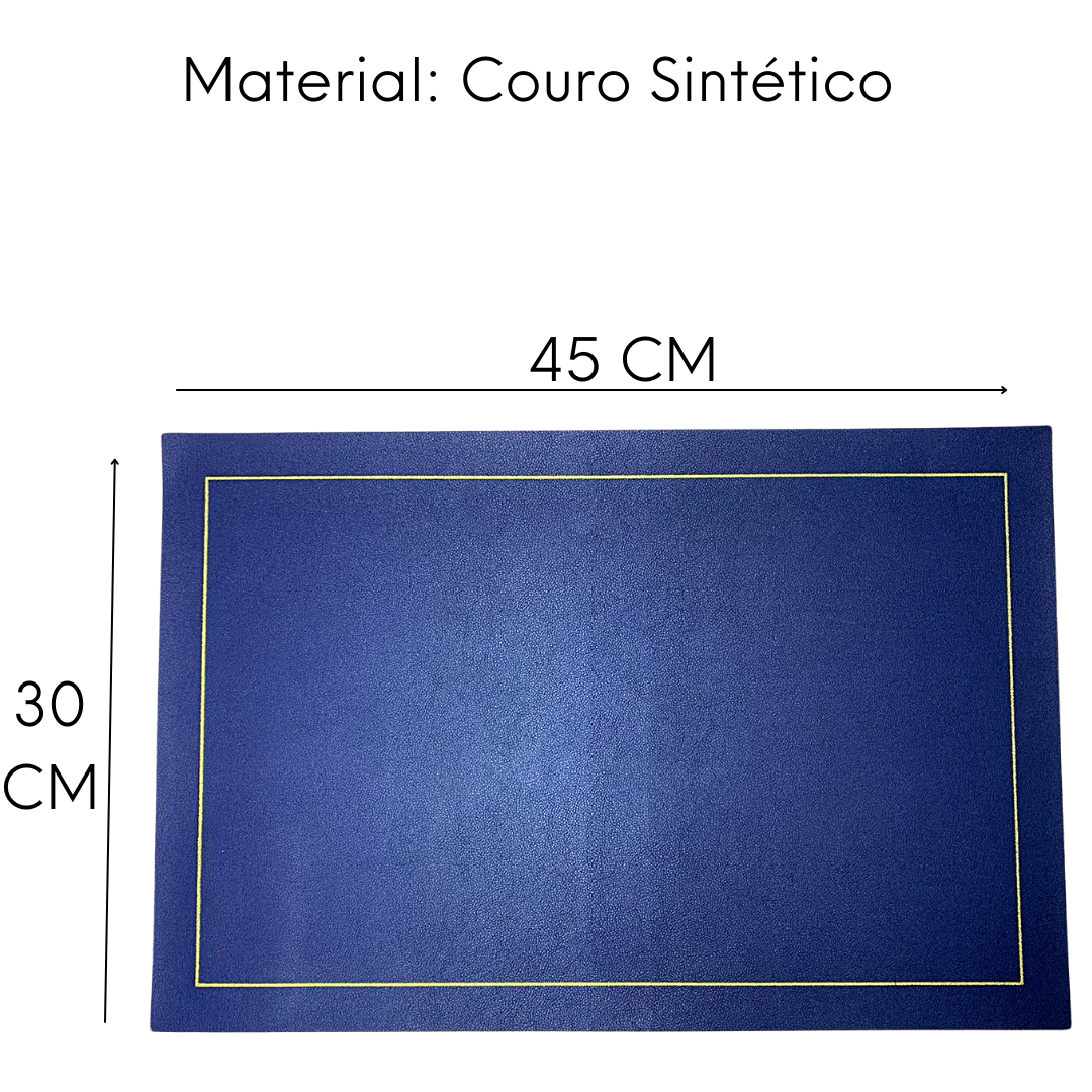 Lugar Americano Azul couro sintético Dolce Home