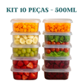 10 Potes 500 Ml Transparente Marmita Fitnees Bpa Free Marmita Reutilizável