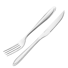 Kit Garfo Mesa Faca Churrasco América 24Pçs