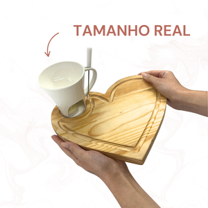 Caneca Fondue com Tabua Coração - A Gourmet