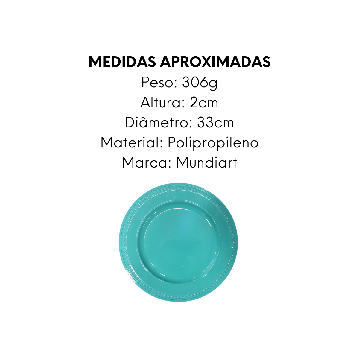 Prato Sousplat de 33cm Verde Polipropileno GZT