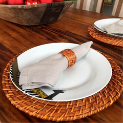 Sousplat Retangular Rattan e Bambu GZT