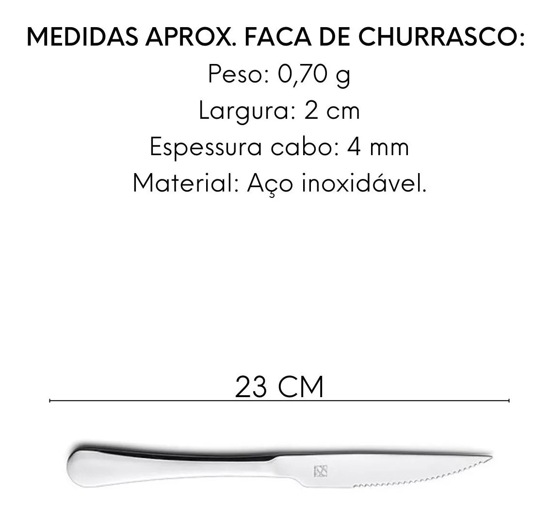 Faca Churrasco Olimpia em Aço Inox Hercules Hercules