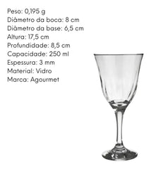 Taça de Vinho Tinto Lirio 250ml Nadir