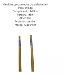 Kit 10 Pares de Hashi de Bambu Ecológico - A Gourmet