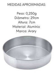 Forma Redonda N28 Polida em Aluminio - A Gourmet