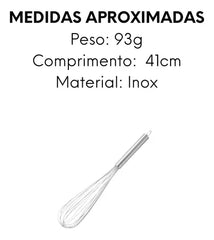 Batedor de Ovos em Aço Inox Lets 41cm - A Gourmet