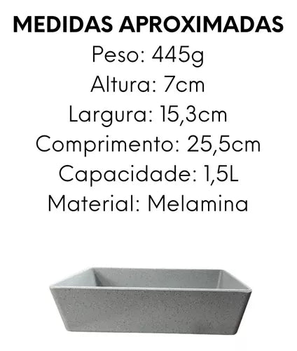 Travessa Buffet 1/3 de Melamina Cinza Stone - A Gourmet