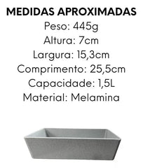 Travessa Buffet 1/3 de Melamina Cinza Stone - A Gourmet