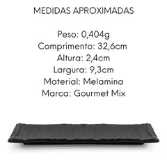 Travessa Sushi Sashimi Retangular de Melamina - A Gourmet