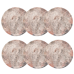 Conjunto de 6 Prato de Sobremesa Ceramica Terrazo - A Gourmet
