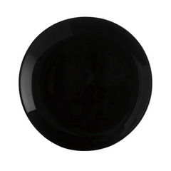 Conjunto de 6 Prato Raso Meridional Vidro Preto - A Gourmet