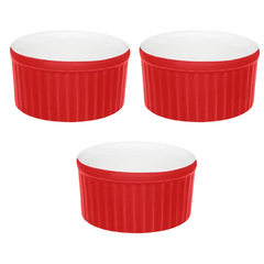 Conjunto de 3 Ramequim Vermelho - A Gourmet