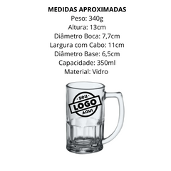 50 Caneca de Chopp 350ml Personalizado Com Sua Logo Marca - A Gourmet