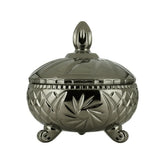 Potiche Cinza Metalizado Decorativo para Mesa Lyor