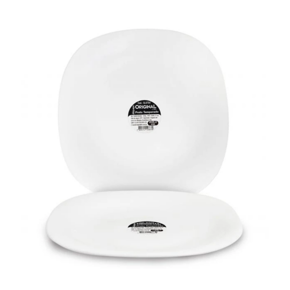 Prato Raso Quadrado Vidro Temperado Original