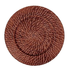 Sousplat Redondo Fechado Rattan Escuro GZT