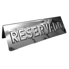 Display Placa Reservado em Aço Inox 15 cm Alissan