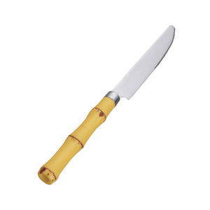 Conj 6 Faca Mesa 21,5cm Inox C/ Cabo Bambu Lyor Lyor