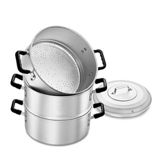 Caçarola Vapor Asa em Baquelite 3 Peças em Aluminio Hotel ABC