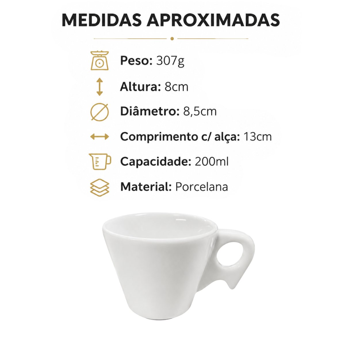 Xicara de Porcelana Kopi S/Pires 2°Linha