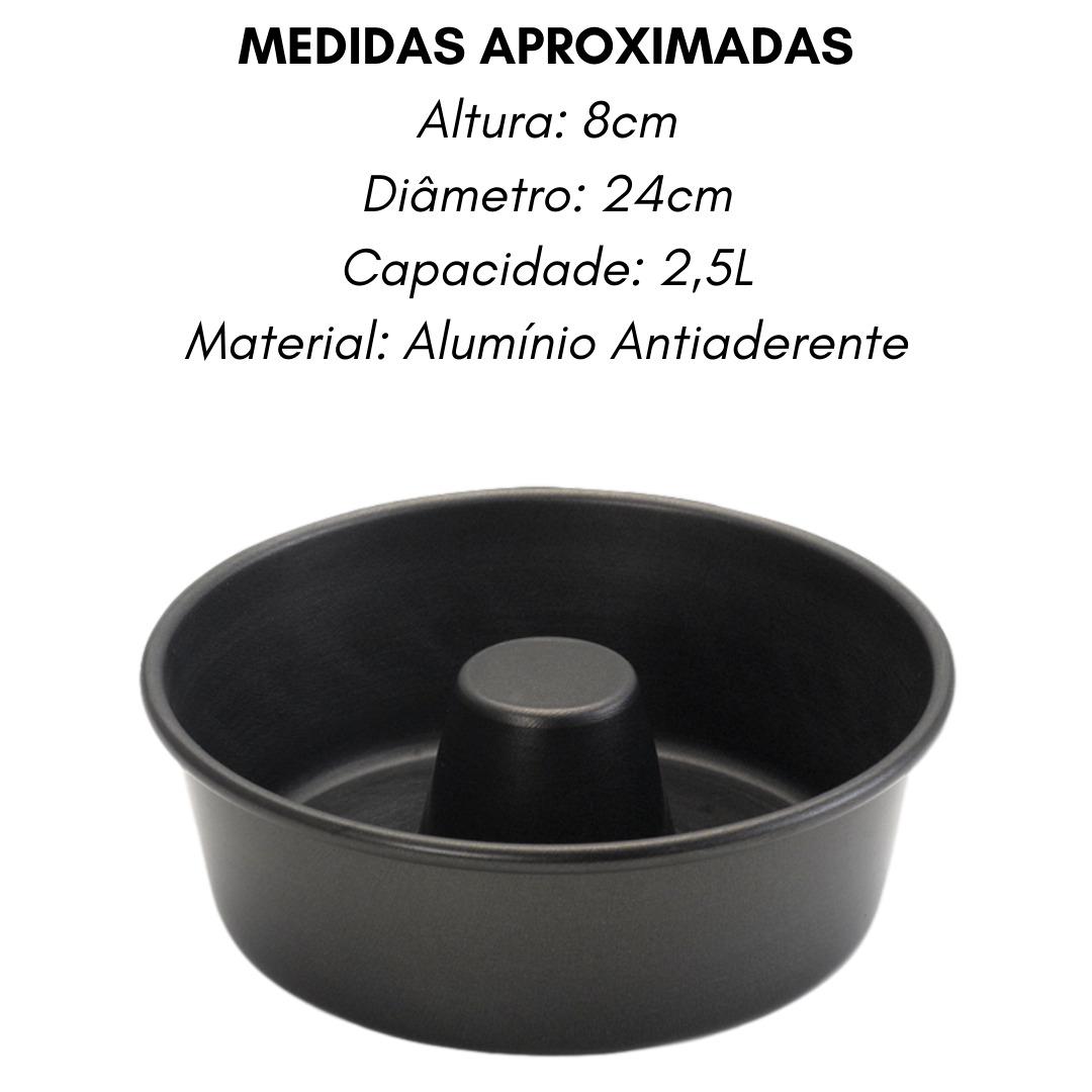 Forma De Pudim N24 Antiaderente de Aluminio Erca Aluminios