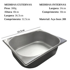 Cuba em Aço Inox GN 1/2 Sem Alça TecnoCuba