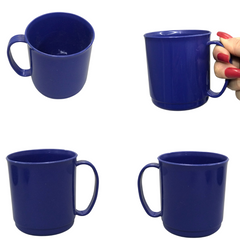 Caneca Escolar Azul de 300ml de Plástico Erca Plast