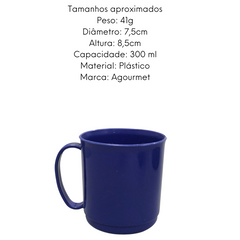 Caneca Escolar Azul de 300ml de Plástico Erca Plast