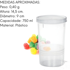 Pote Multiuso de 750ml Com Tampa Cores Sortidas Erca Plast