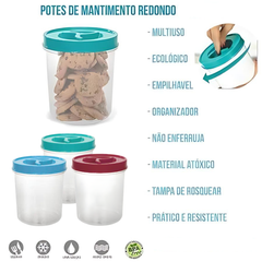 Pote Mantimento Redondo Sortido de Plastico 1L - A Gourmet