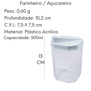 Açucareiro \ Farinheiro Acrilico Erca Plast